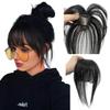 100% Human Hair Topper For Women Thin Breathable Middle Part Straight Hair with 3D Air Bangs Wiglets Hairpieces (Natural Color) view 1