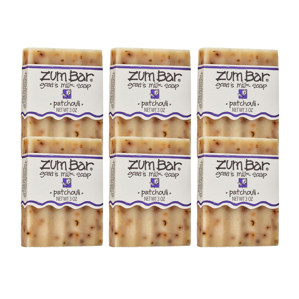 Zum Indigo Wild Goat's Milk Soap Bar - Bar Soap for Hands & Body Made with Essential Oils - 3 oz - Patchouli (6 Pack)