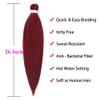 Burgundy Braiding Hair Pre Stretched Wine Red EZ Braiding Hair Yaki Texture 6Pcs/Lot 26 Inches Hot Water Setting Professional Synthetic Braids for Crochet Hair Extensions(#900) view 3