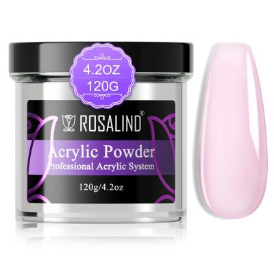ROSALIND Soft Pink Acrylic Powder - 4.23oz/120g Acrylic Nail Powder for Acrylic Nail Extension, Professional Polymer Pink Nail Acrylic Powder Fake Nails carving French Nail Extension