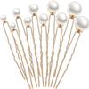 24 Pieces Wedding Pearl Hair Pins Bridal Pearl Rhinestone Hair Pins Hair Accessories U Shape Barrette for Bride Bridesmaid Women Girls view 1
