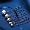 24 Pieces Wedding Pearl Hair Pins Bridal Pearl Rhinestone Hair Pins Hair Accessories U Shape Barrette for Bride Bridesmaid Women Girls view 3