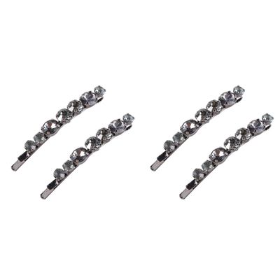 LALAFINA 4pcs Black Crystal Hair Clips for Women and Girls Elegant Temperament Barrettes and Stylish Accessories for Various Dress-ups