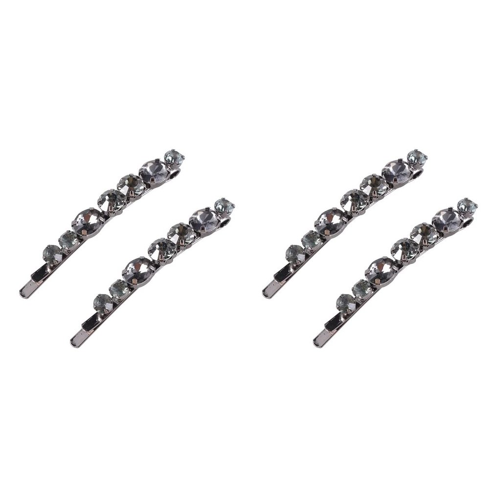 LALAFINA 4pcs Black Crystal Hair Clips for Women and Girls Elegant Temperament Barrettes and Stylish Accessories for Various Dress-ups