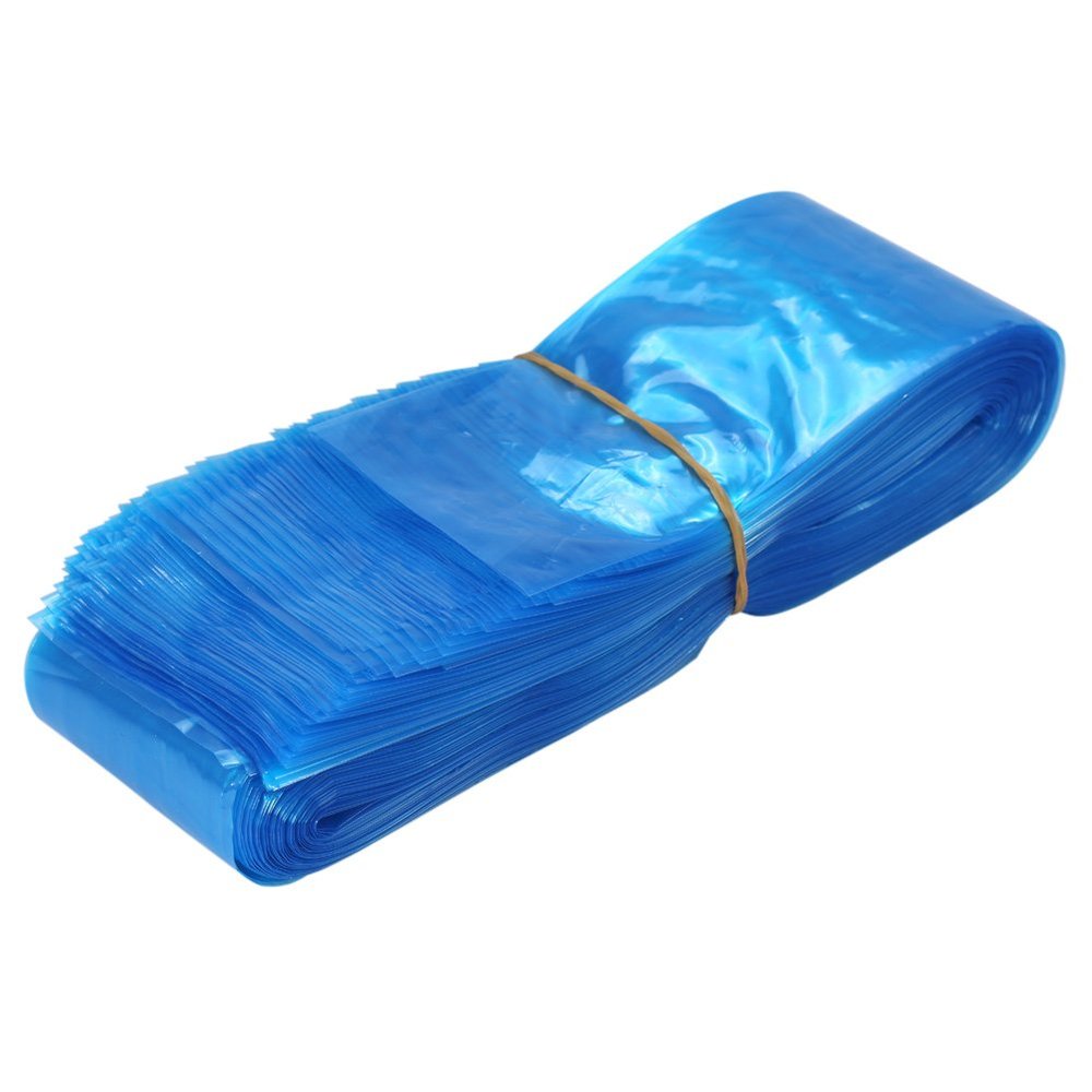 100PCS Machine Clip Cord Sleeve, Disposable Plastic Blue Medical Machine Clip Cord Cover Scratch Wearproof Hook Sleeve Cover Bag (Blue)