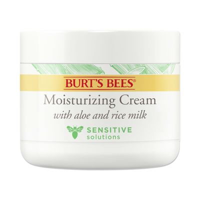 Burt's Bees Sensitive Moisturizing Cream, With Aloe Vera and Rice Milk, Face Moisturizer for Sensitive Skin, 98.8 Percent Natural Origin Skin Care, 3 oz. Package