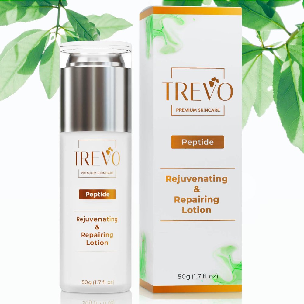 Trevo Peptide Rejuvenating & Repairing Lotion - Anti Inflammation, Anti Itching, Anti Aging & Pro Collagen Skincare with Natural Peptides - Perfect Anti-Itch Lotion Solution - 50g/1.7fl oz