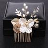 Wedding Headpieces Bride Flower Hair Comb Wedding Hair Ornaments Pearl Small Hair Combs Gold Hairpins Jewelry Tiara Women Combs for Hair Wedding Hair Accessories view 4