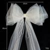 Wedding Headpieces White Bow-Knot Women Barrette Beaded Pearls Bridal Headpiece Wedding Hair Clip Accessories Handmade Yarn Wedding Hair Accessories view 2