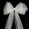 Wedding Headpieces White Bow-Knot Women Barrette Beaded Pearls Bridal Headpiece Wedding Hair Clip Accessories Handmade Yarn Wedding Hair Accessories view 4