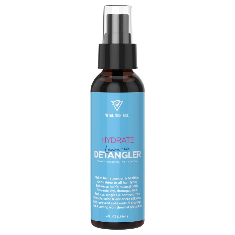 Vital Nurture Hydrate Leave-In Detangler - Adds Instant Shine to Dry and Damaged Hair - Anti-Frizz Detangling Spray with Argan Oil and Aloe Vera - Heat Protection for Color Treated Hair