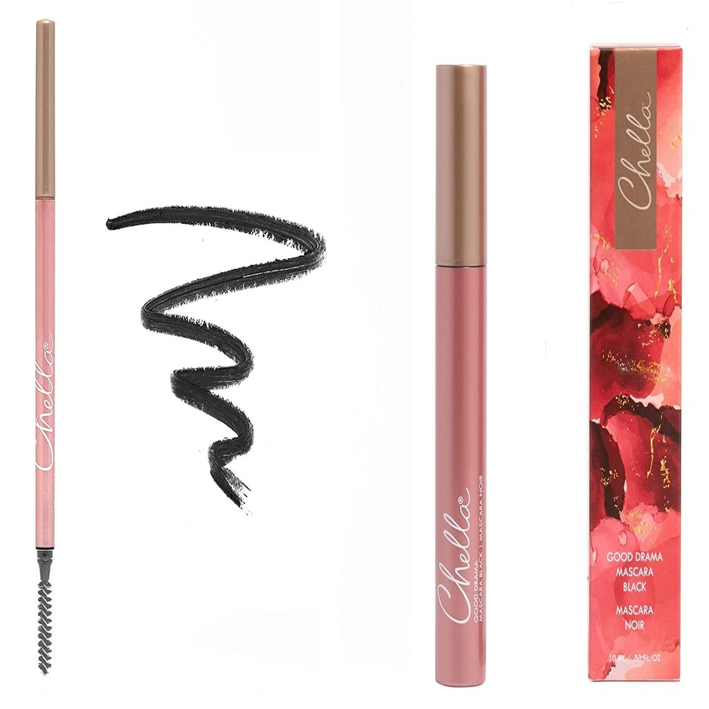 Chella Good Drama Vegan Mascara and Eyebrow Pencil Bundle, Elegant Ebony