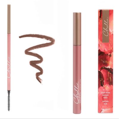 Chella Good Drama Vegan Mascara and Eyebrow Pencil Bundle, Dazzling Dark Brown