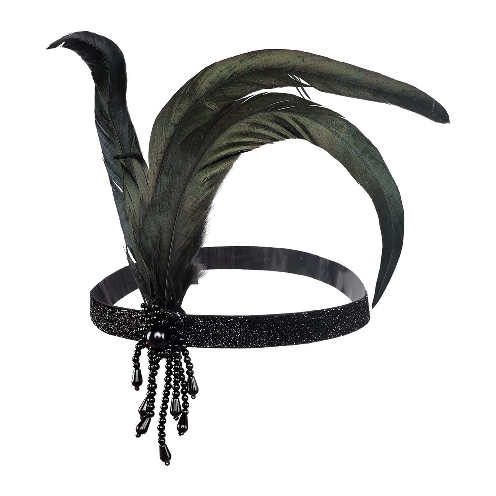 1920s Feather Headband, the Great Gatsby Hair Accessories, Bride Wedding Headwear Party Headband for Women