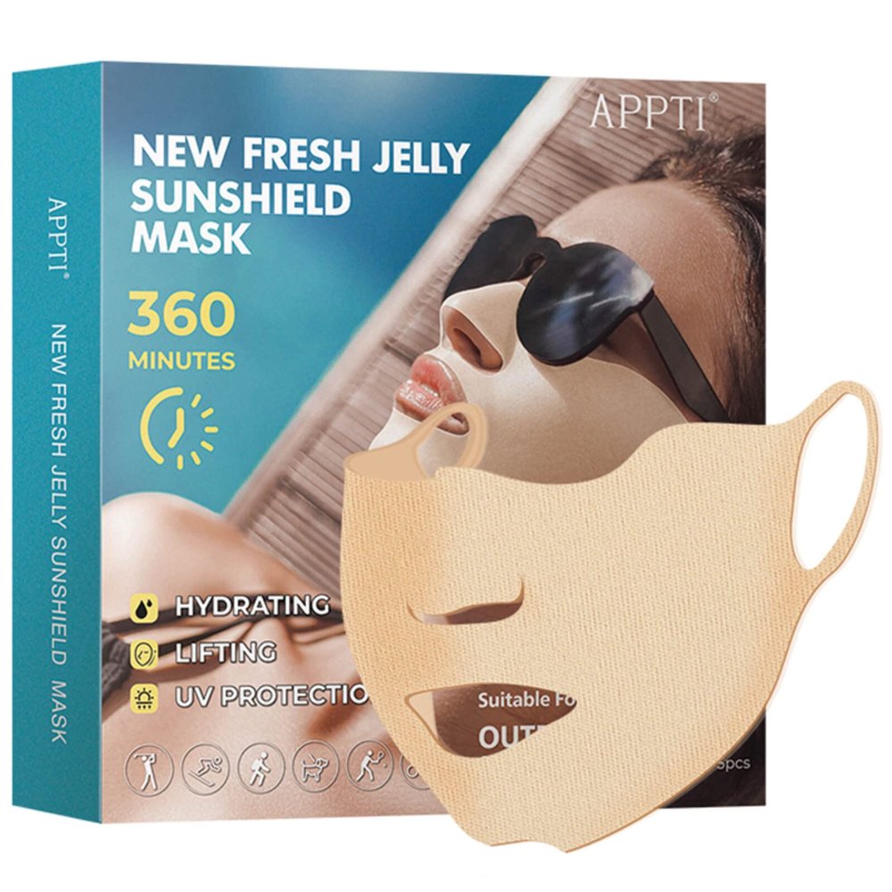 APPTI 5 Pack Golf Sunscreen Patch, Outdoor UV Protection Face Masks, Hydrating Gel Skin Care Lifting Collagen Mask, Suitable for Outdoor Sports, Cycling, Mountain Climbing
