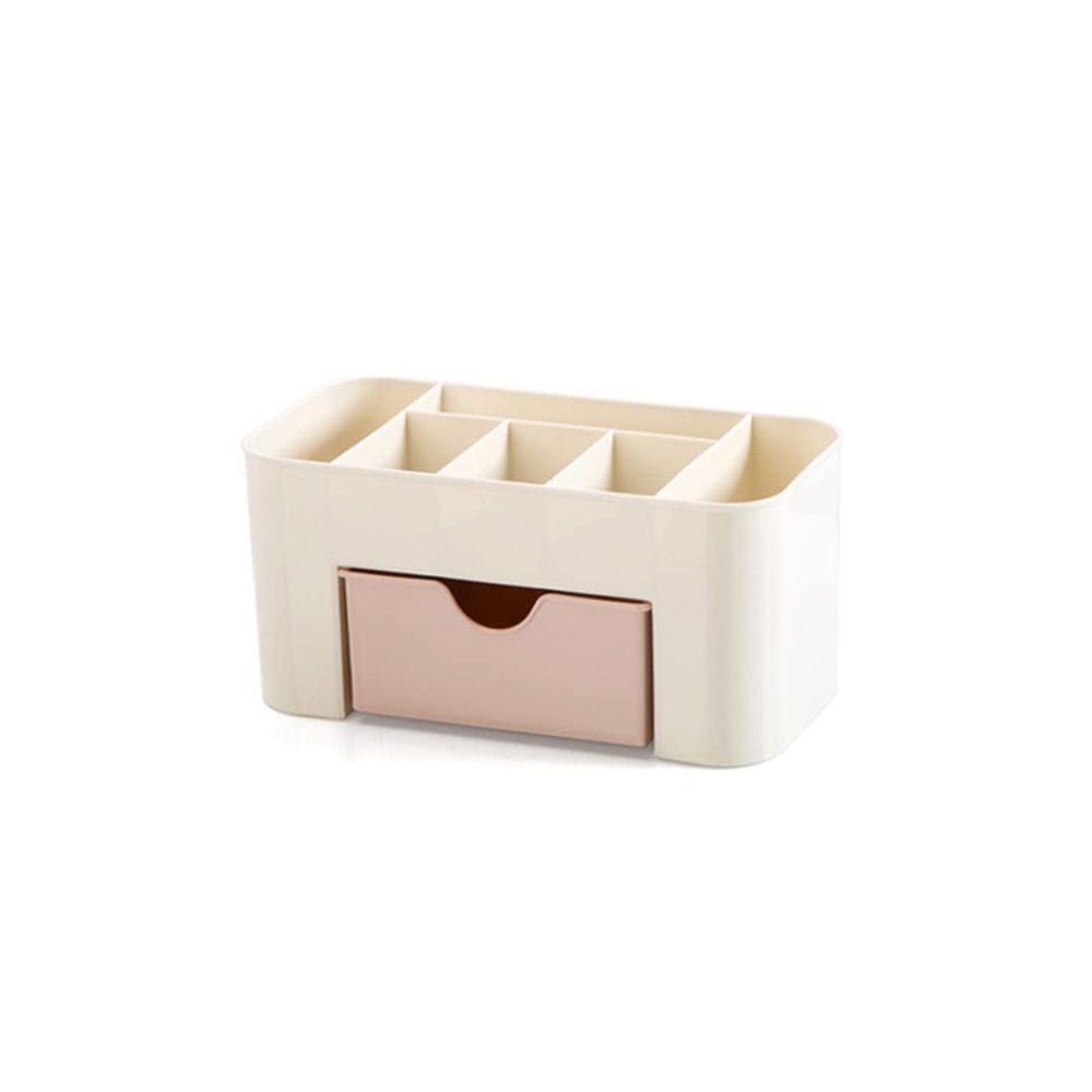 Eioflia Makeup Organizer Stackable Cosmetic Storage with Drawers Vanity Table Bathroom Countertop Office Desk Organizer for Pens Jewelry Display (Pink)