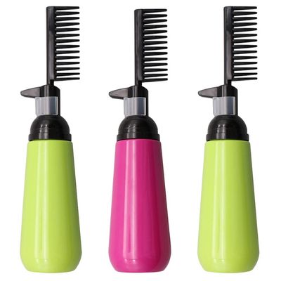Healifty Hair Styling Tools 3Pcs Root Comb Applicator Bottle 200ML Hair Dye Dispensing Bottle Plastic Squeeze Bottles for Home Salon Random Color Vessel Tools