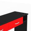 Paddie Barber Salon Station Wall Mount Hair Styling Salon Equipment Set Beauty Spa Furniture Set, Lockable Left Shelf, Mirror not Included (Red & Black) view 4