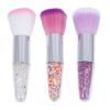 SOLUSTRE 3pcs Dual-use Makeup Brush for Loose Powder and Nail Dust Short Handle Soft Fibers Portable Cosmetic Brushes for Professional and Home Use for Makeup view 1
