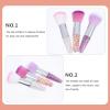 SOLUSTRE 3pcs Dual-use Makeup Brush for Loose Powder and Nail Dust Short Handle Soft Fibers Portable Cosmetic Brushes for Professional and Home Use for Makeup view 3