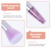 SOLUSTRE 3pcs Dual-use Makeup Brush for Loose Powder and Nail Dust Short Handle Soft Fibers Portable Cosmetic Brushes for Professional and Home Use for Makeup view 4
