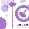 Nuenen 12 Pcs Soft Fan Facial Brushes Mask Acid Applicator Brush for Mud Cream Blush Makeup Peel Glycolic Multi Use Cosmetic Tools with Glitter Quicksand Handle and Pouch(Purple) view 2