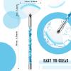 Nuenen 12 Pcs Soft Fan Facial Brushes Mask Acid Applicator Brush for Mud Cream Blush Makeup Peel Glycolic Multi Use Cosmetic Tools with Glitter Quicksand Handle and Pouch(Blue) view 2