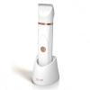 OLOV Electric Body Hair Trimmer - Groin Trimmer for Men - Bikini Trimmer Women - Wet/Dry Shaver Groomer, Replaceable Ceramic Blade Heads, USB Recharge Dock, Waterproof Hygiene Razor, White view 1