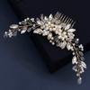 Rhinestone Pearl Wedding Hair Side Comb, Sinide Handmade Crystal Wedding Hair Barrette Bridal Hair Accessories Headpiece Comb Barrette for Women Ladies Vintage Hair Barrette Bridesmaids Headpiece view 1