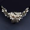 Rhinestone Pearl Wedding Hair Side Comb, Sinide Handmade Crystal Wedding Hair Barrette Bridal Hair Accessories Headpiece Comb Barrette for Women Ladies Vintage Hair Barrette Bridesmaids Headpiece view 2