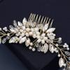 Rhinestone Pearl Wedding Hair Side Comb, Sinide Handmade Crystal Wedding Hair Barrette Bridal Hair Accessories Headpiece Comb Barrette for Women Ladies Vintage Hair Barrette Bridesmaids Headpiece view 4