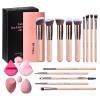 BS-MALL Makeup Brushes Premium Synthetic Foundation Powder Concealers Eye Shadows Makeup 14 Pcs Brush Set, Pink Set, with Case view 1