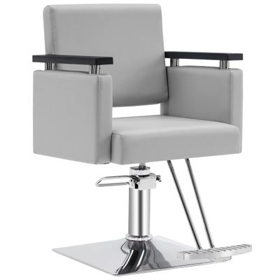 BarberPub Classic Hydraulic Barber Chair Salon Chair Beauty Spa Styling Salon Equipment 8803 (Grey)