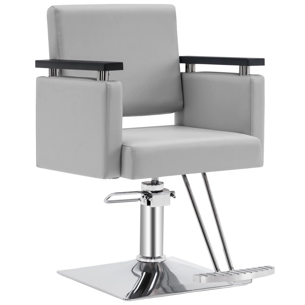 BarberPub Classic Hydraulic Barber Chair Salon Chair Beauty Spa Styling Salon Equipment 8803 (Grey)