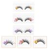 Beavorty 3pairs Colorful Glitter Fluorescent False Eyelashes for Halloween Cosplay Parties Eye-catching Comfortable Fake Lashes Sequins t view 2