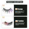 Beavorty 3pairs Colorful Glitter Fluorescent False Eyelashes for Halloween Cosplay Parties Eye-catching Comfortable Fake Lashes Sequins t view 4