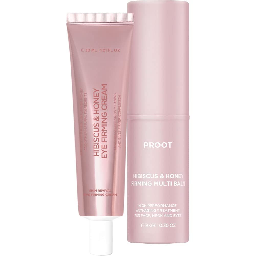 Hibiscus and Honey Eye Firming Cream and Multi Balm Bundle | Hibiscus and Honey Eye Firming Cream and Multi Stick Balm For Face, Neck and Body | Neck Firming Cream and Balm With Skin Bounce Complex