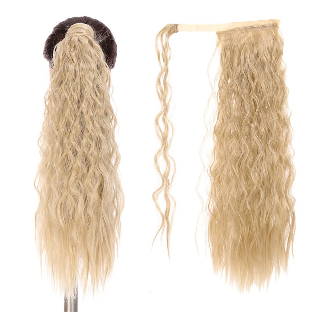 18/28Inch Claw Clip On Ponytail Hair Extension For Women Long Wavy/Straight Brown Synthetic Tail Hair Hairpiece #33 24inches