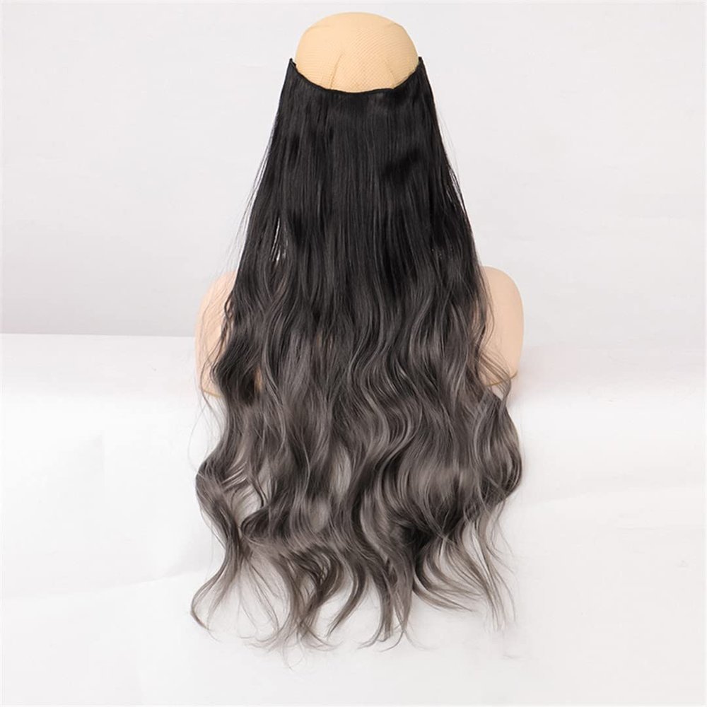 5 Hair Clips Synthetic Hair Long Straight Clips Hair Extensions Natural Wigs For Women High Hair Pieces 1B-H