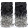22Inch 5 Clips In One Piece Long Straight Hair For White Women Hair Synthetic Hairpiece Extensions Brown Green Pink SD88 1BT0906 22inches view 1