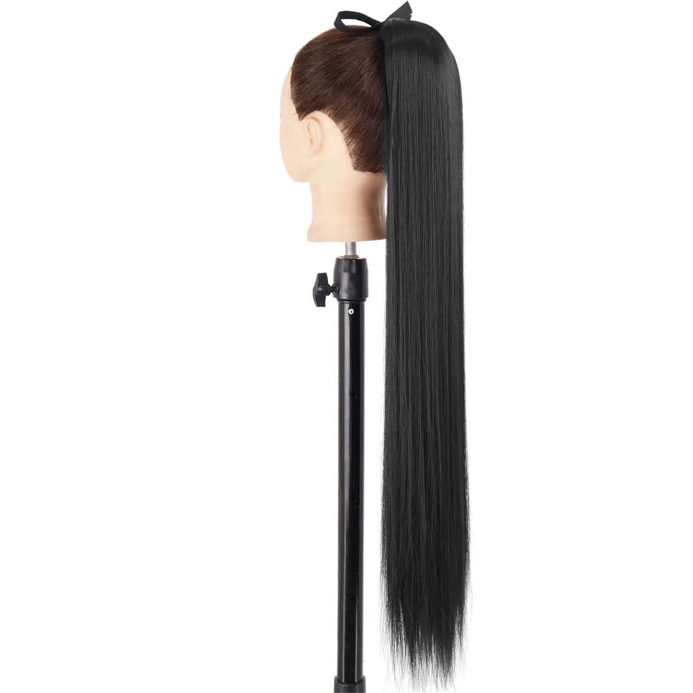 55 85Cm Synthetic Ponytail Long Straight Wine Red Blonde Tail Hair Extensions Heat Horsetail Hairpiece 13-1 22inches