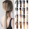 22Inches Synthetic Long Straight Wrap Around Clip In Ponytail Hair Extension Heat Tail Fake Hair 1B-27 22inches view 2