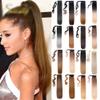 22Inches Synthetic Long Straight Wrap Around Clip In Ponytail Hair Extension Heat Tail Fake Hair 1B-27 22inches view 4