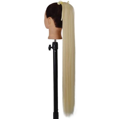 55 85Cm Synthetic Ponytail Long Straight Wine Red Blonde Tail Hair Extensions Heat Horsetail Hairpiece 13-613 34inches