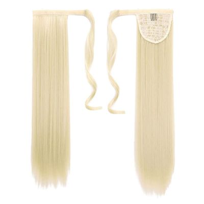 18/28Inch Claw Clip On Ponytail Hair Extension For Women Long Wavy/Straight Brown Synthetic Tail Hair Hairpiece 427HL 32inches