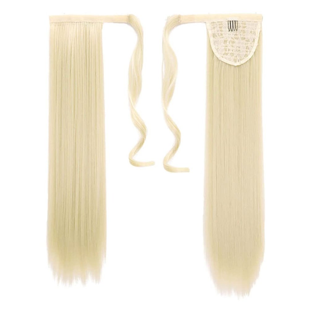 18/28Inch Claw Clip On Ponytail Hair Extension For Women Long Wavy/Straight Brown Synthetic Tail Hair Hairpiece 427HL 32inches