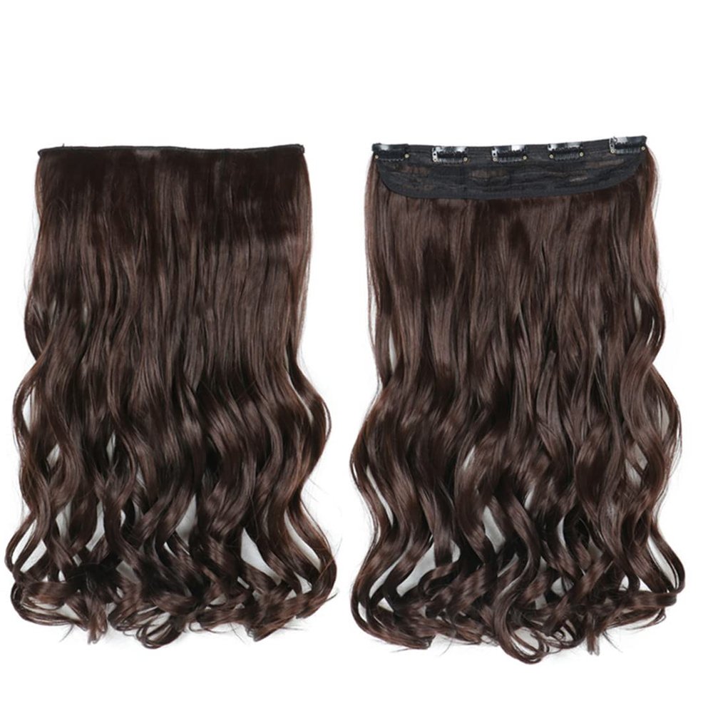 22Inch 5 Clips In One Piece Long Straight Hair For White Women Hair Synthetic Hairpiece Extensions Brown Green Pink SG88 M2 30 22inches
