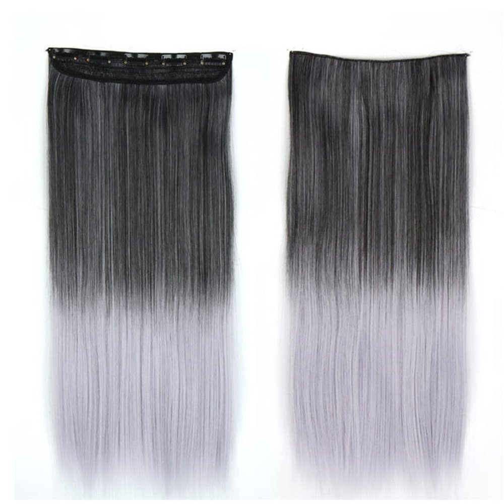 22Inch 5 Clips In One Piece Long Straight Hair For White Women Hair Synthetic Hairpiece Extensions Brown Green Pink SD66 1BT41101 22inches