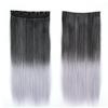 22Inch 5 Clips In One Piece Long Straight Hair For White Women Hair Synthetic Hairpiece Extensions Brown Green Pink SD66 1BT41101 22inches view 1