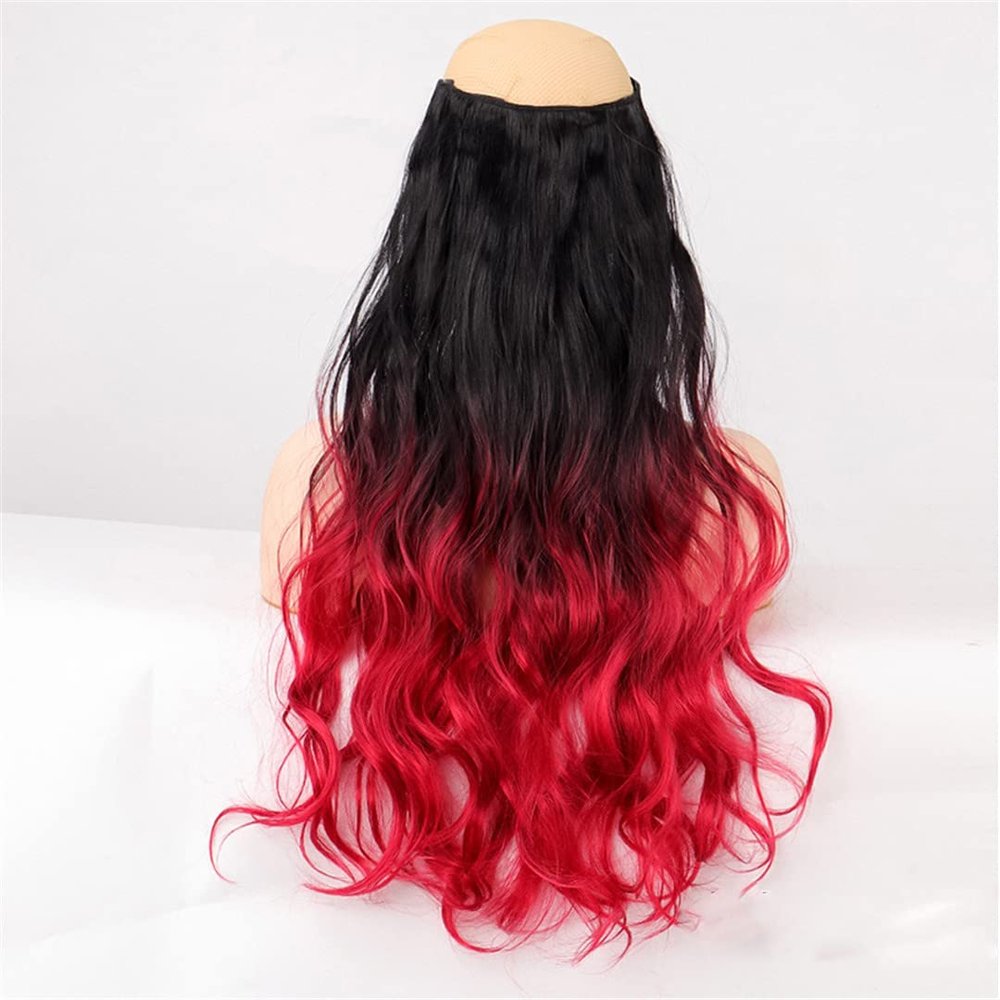 5 Hair Clips Synthetic Hair Long Straight Clips Hair Extensions Natural Wigs For Women High Hair Pieces 1B-113